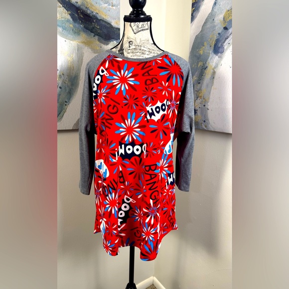 LuLaRoe Classic Bold Red White Blue fashionable Tunic size XL - Picture 1 of 8